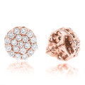 Round Diamond Cluster Earrings in 14K Gold 4.02ct