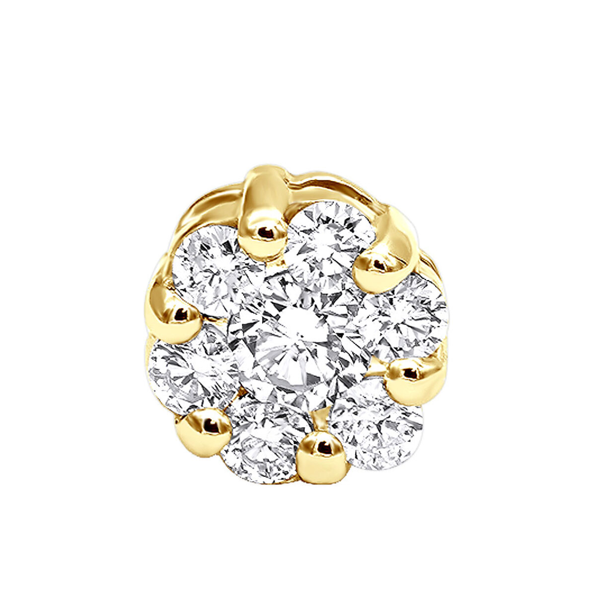 Item Code: 801823, Approx. Weight: 1 g, Warranty: 12 months, Metal: 14K Gold, Width: 3/16in (5mm), Earring Type: Hypoallergenic, Single Stud, Studs, Jewelry Shape: Round, Carat Weight: 0.2 ct, Type of Gemstone: Diamond, Shape: Round, Color: H, Clarity: SI, Stone Setting Type: Prong.