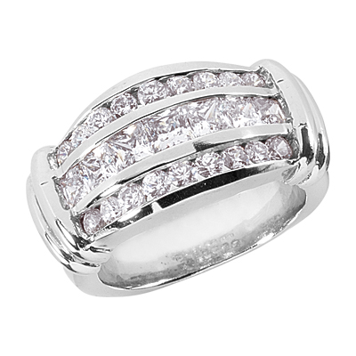 Item Code: 012076, Approx. Weight: 17 g, Warranty: 12 months, Ring Style: Birthstone, Metal: 14K Gold, Width: 1/2in (12mm), Personalization: Yes, Carat Weight: 2.09 ct, Type of Gemstone: Diamond, Color: H, Clarity: SI, Stone Setting Type: Channel.