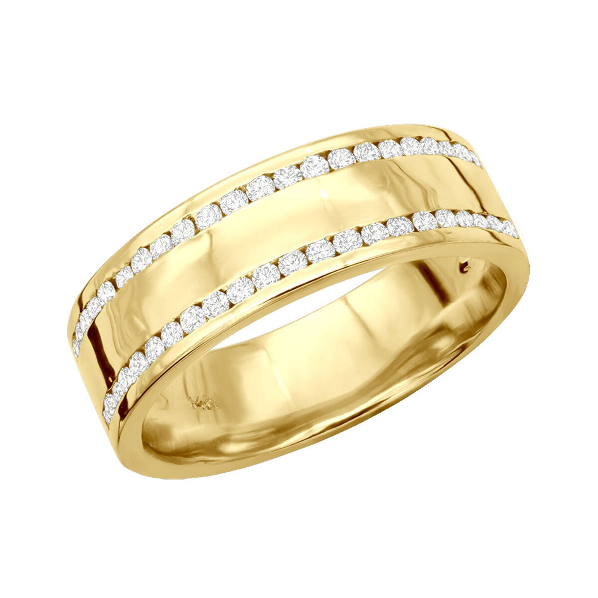 14K Gold Mens Diamond Wedding Ring 0.44ct 004711