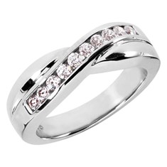 Item Code: 009717, Approx. Weight: 10 g, Warranty: 12 months, Ring Style: Birthstone, Metal: 14K Gold, Bridal: Band, Bridal, Wedding, Width: 1/4in (6.5mm), Personalization: Yes, Carat Weight: 0.55 ct, Type of Gemstone: Diamond, Color: H, Clarity: SI, Stone Setting Type: Channel.