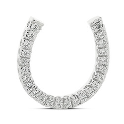 Item Code: 009522, Approx. Weight: 2 g, Warranty: 12 months, Metal: 14K Gold, Width: 3/4in (18.5mm), Length: 11/16in (17mm), Jewelry Shape: Horseshoe, Carat Weight: 0.36 ct, Type of Gemstone: Diamond, Shape: Round, Color: H, Clarity: SI, Stone Setting Type: Prong.