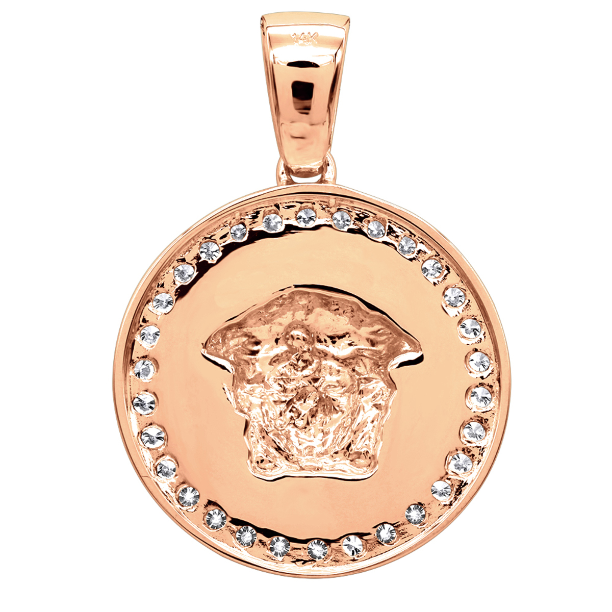 14K Gold Vintage Versace Style Diamond 