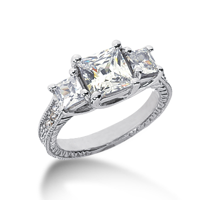 Item Code: 015757, Approx. Weight: 4 g, Warranty: 12 months, Ring Style: Birthstone, Metal: 18K Gold, Bridal: Band, Bridal, Engagement, Width: 1/16in (2.3mm), Personalization: Yes, Carat Weight: 0.66 ct, Type of Gemstone: Diamond, Color: G, Clarity: VS, Stone Setting Type: Prong.