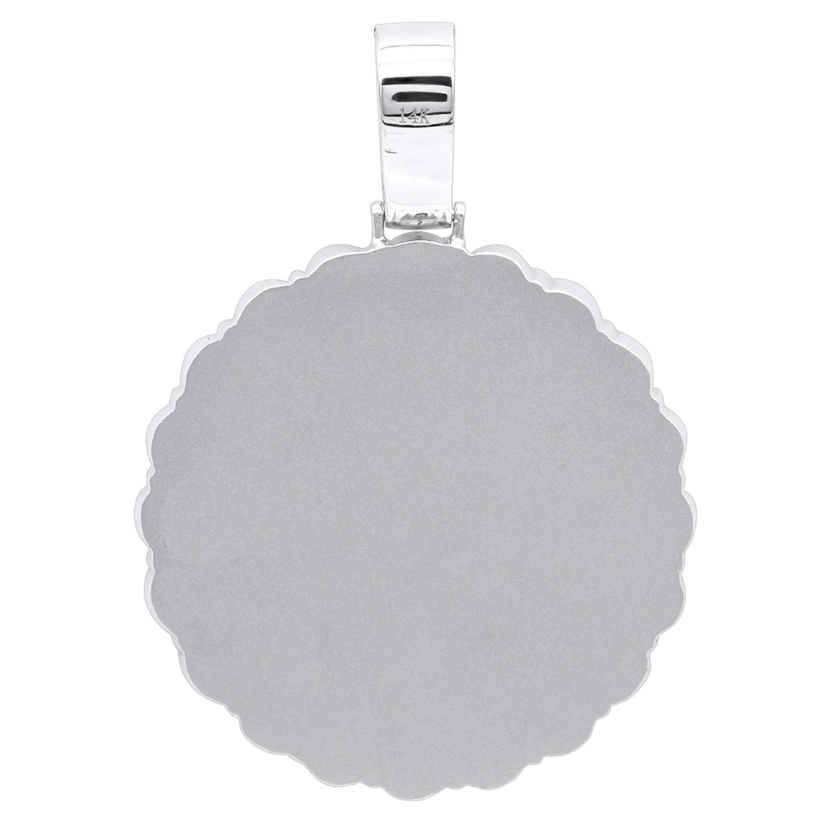 Customizable Diamond Medallion Picture Frame Pendant in 14k Gold