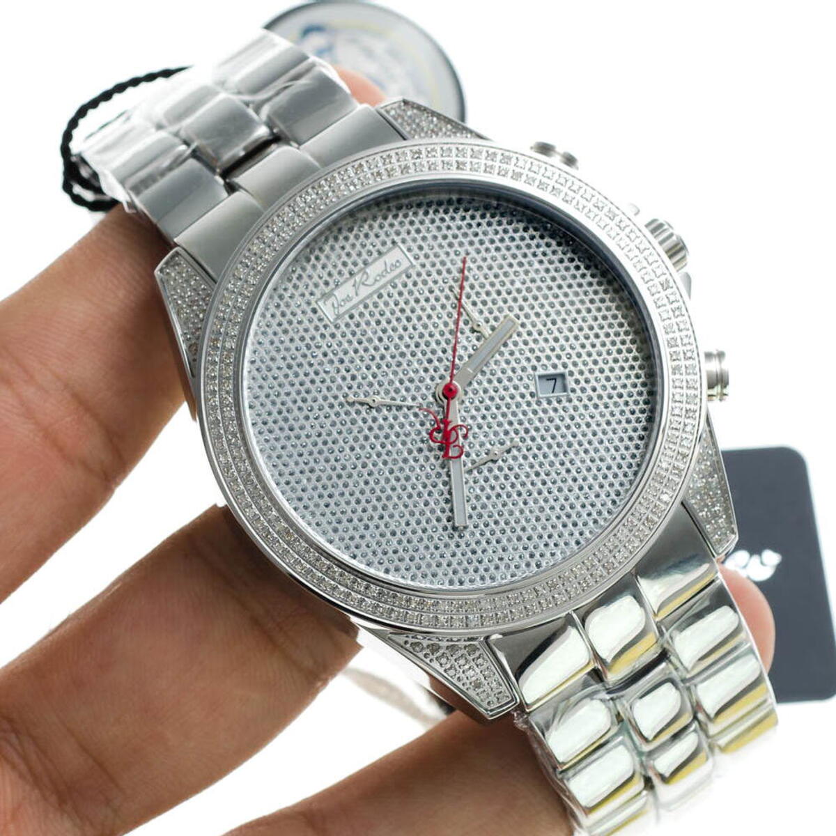 Montre Homme Joe Rodéo Quartz - Cadran Jaune Diamants Simulés - Boîtier Plaqué Or 39mm - Neuve