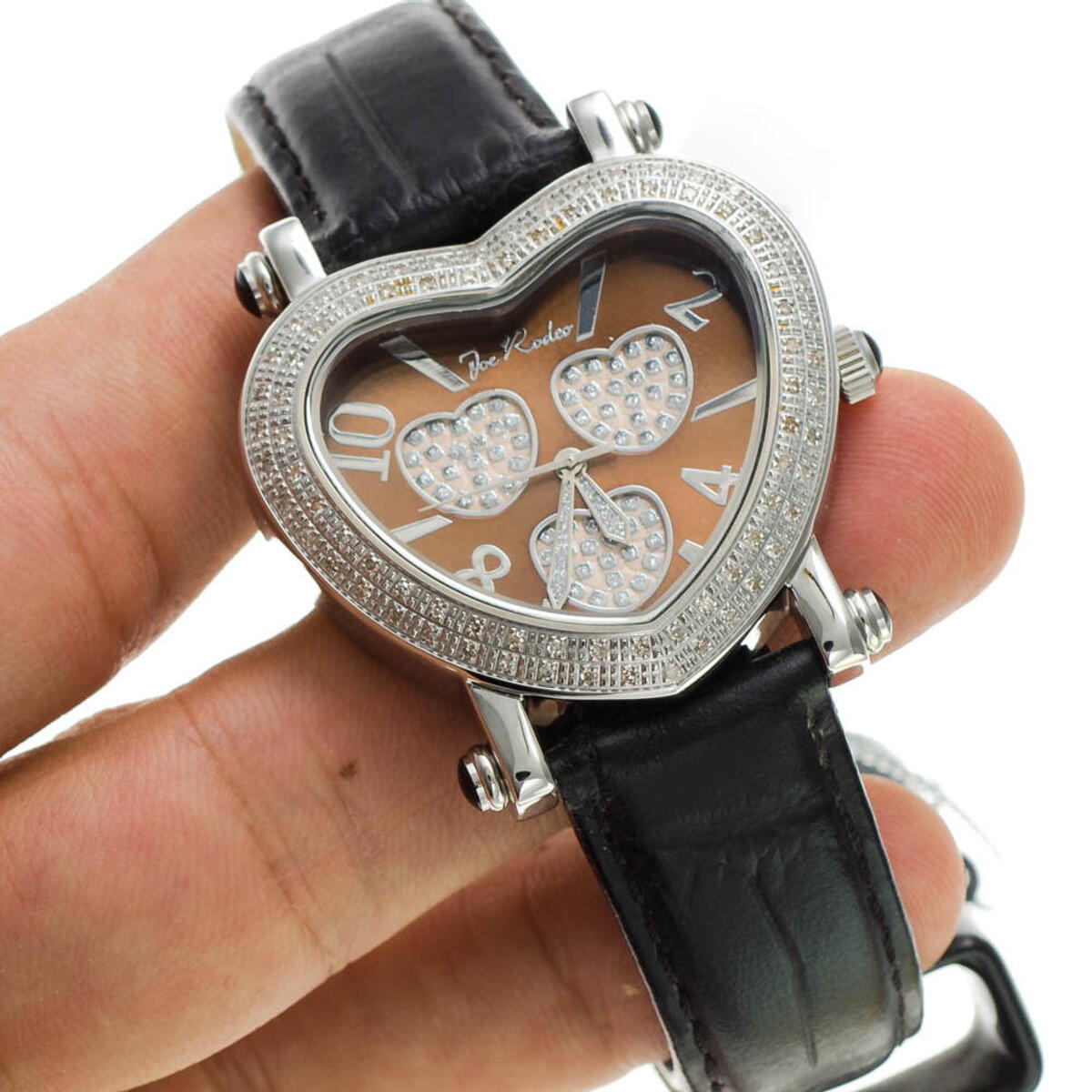 Joe Rodeo Jojo Moving Hearts Love .75ct Diamond Watch Floating Stones JH01481 JoJo Ladys Diamond Joe Rodeo Heart Watch 1.4ct Sahara 960051 main image 3