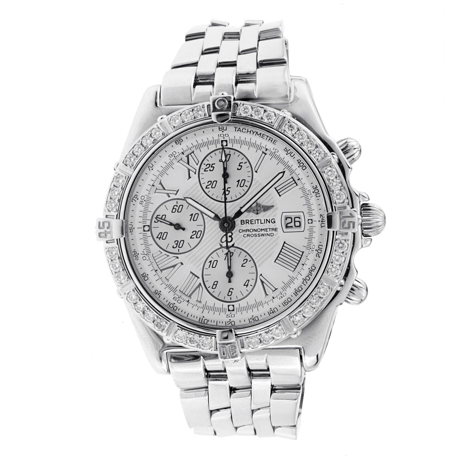 Breitling Crosswind Chronograph Watch with Diamond Bezel W00122
