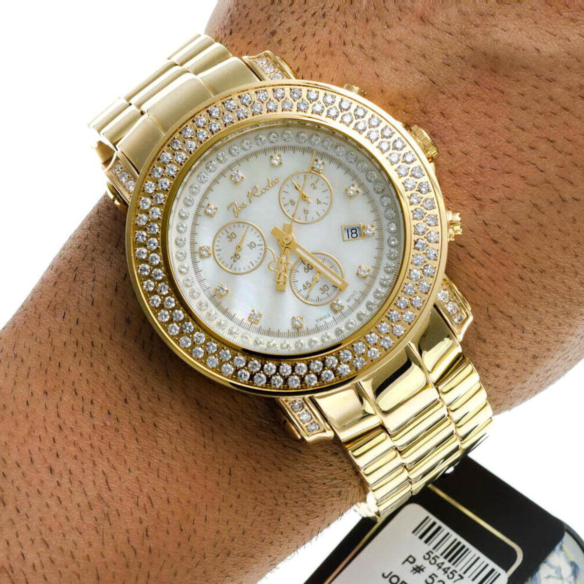 ジョーロデオ　ゴールド New gold tone Mens Joe Rodeo Junior chronograph 17.25Ct.Apx