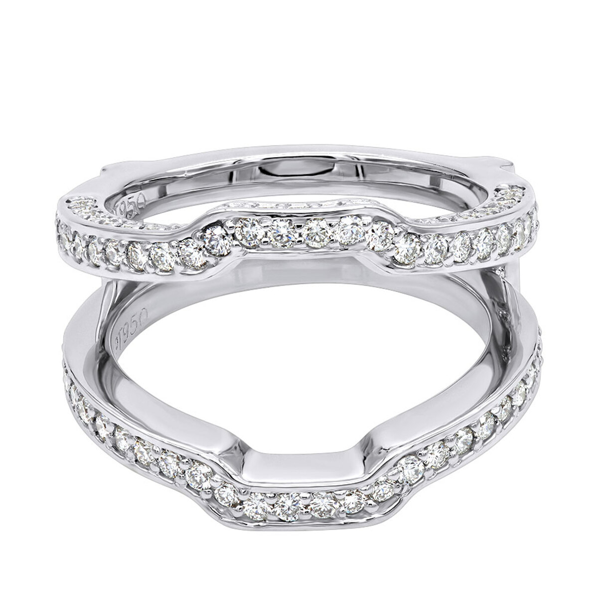 Platinum 3 Carat Emerald Cut Diamond Engagement Ring Wedding Band