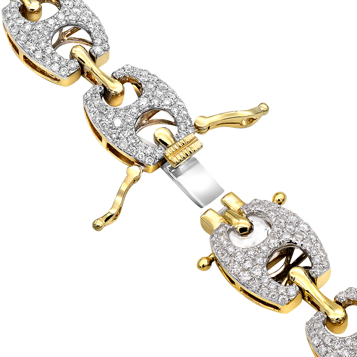 14k Gold Gucci Link Diamond Bracelet for Ladies 5 Carat by LUXURMAN 803143