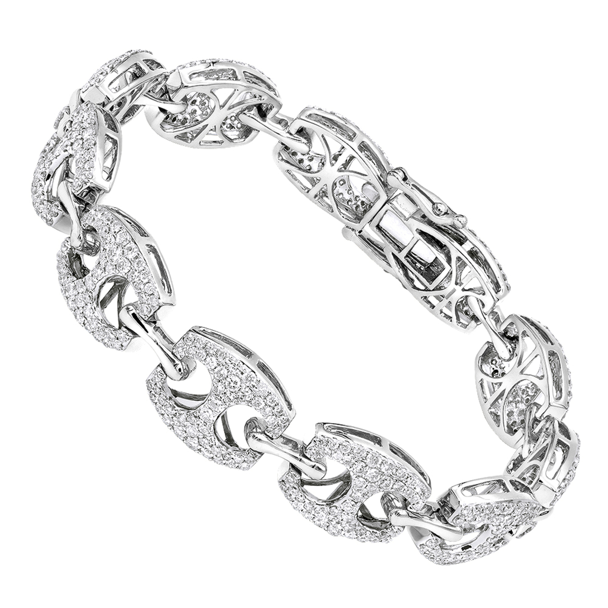 14k Gold Gucci Link Diamond Bracelet for Ladies 5 Carat by LUXURMAN 803143