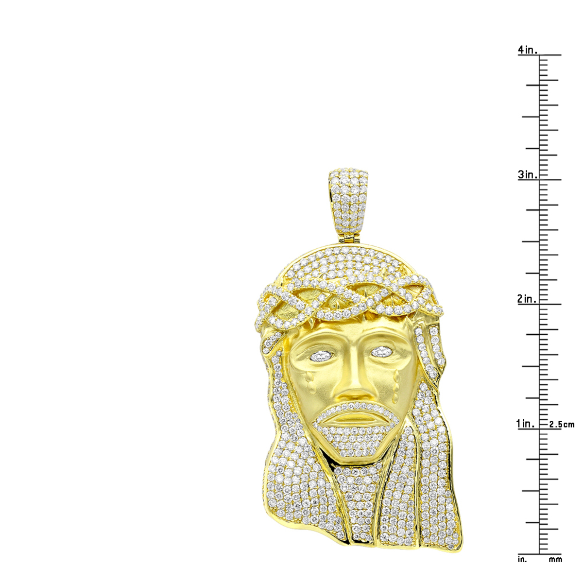 Large 18K Gold Hip Hop Jesus Face VS Diamond Pendant for Men 001187
