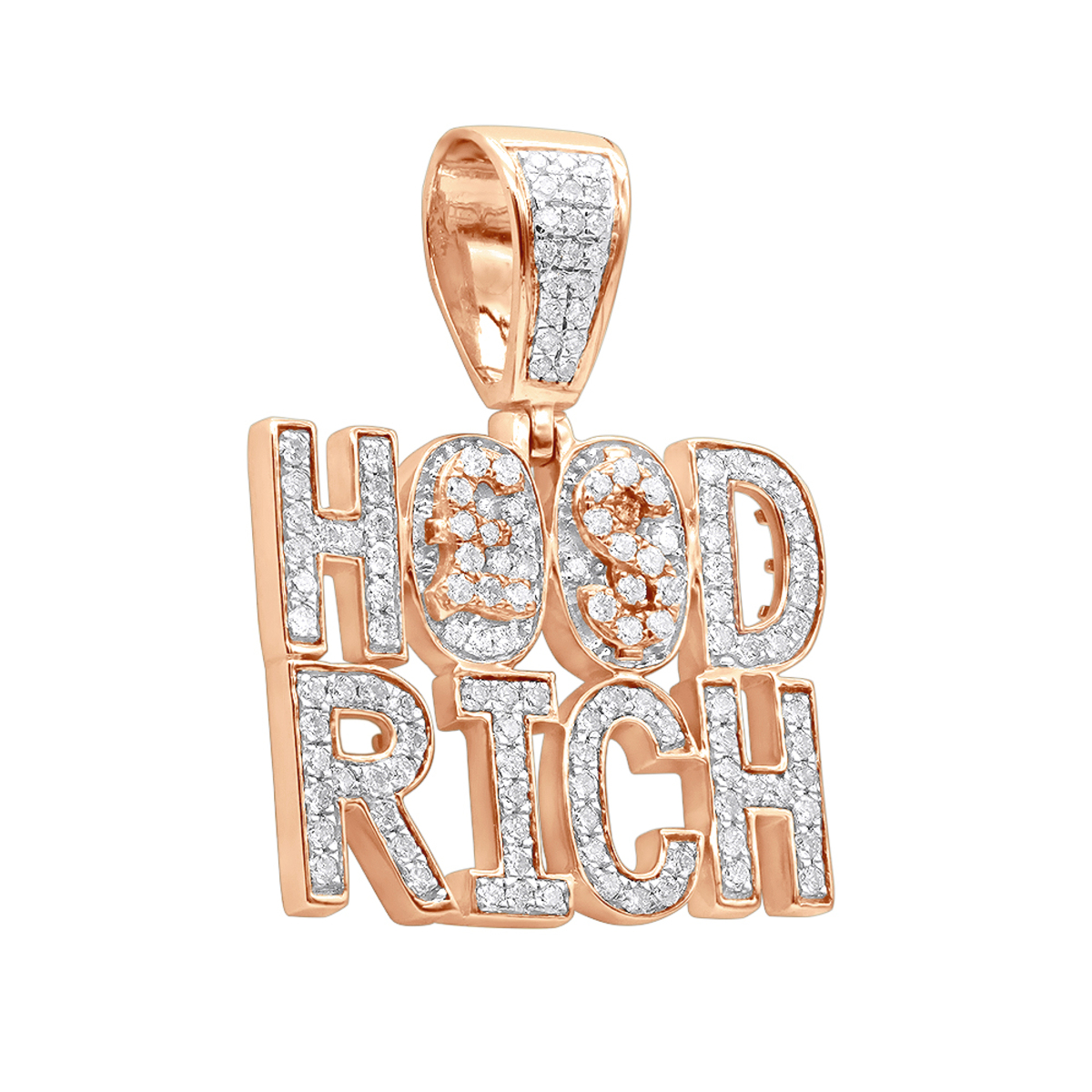Hip Hop Jewelry Real 10K Gold Rich Hood 
