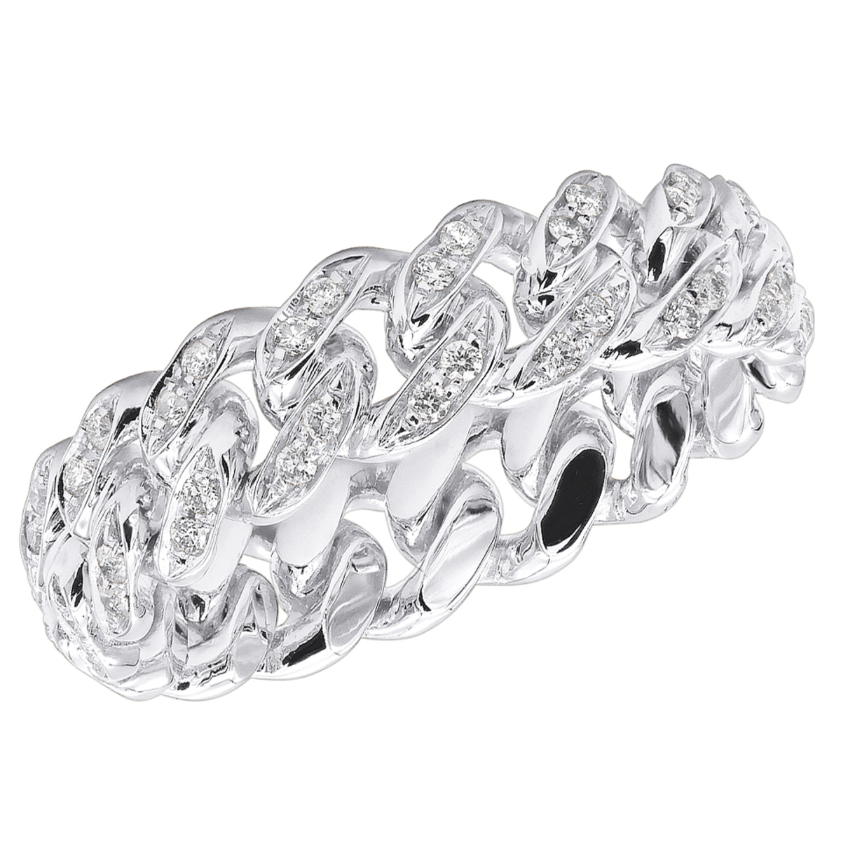 Item Code: 000880, Approx. Weight: 6 g, Warranty: 12 months, Ring Style: Birthstone, Metal: 14K Gold, Bridal: Wedding, Width: 1/4in (6mm), Personalization: Yes, Jewelry Shape: Chain, Carat Weight: 0.7 ct, Type of Gemstone: Diamond, Color: H, Clarity: SI, Stone Setting Type: Pave.