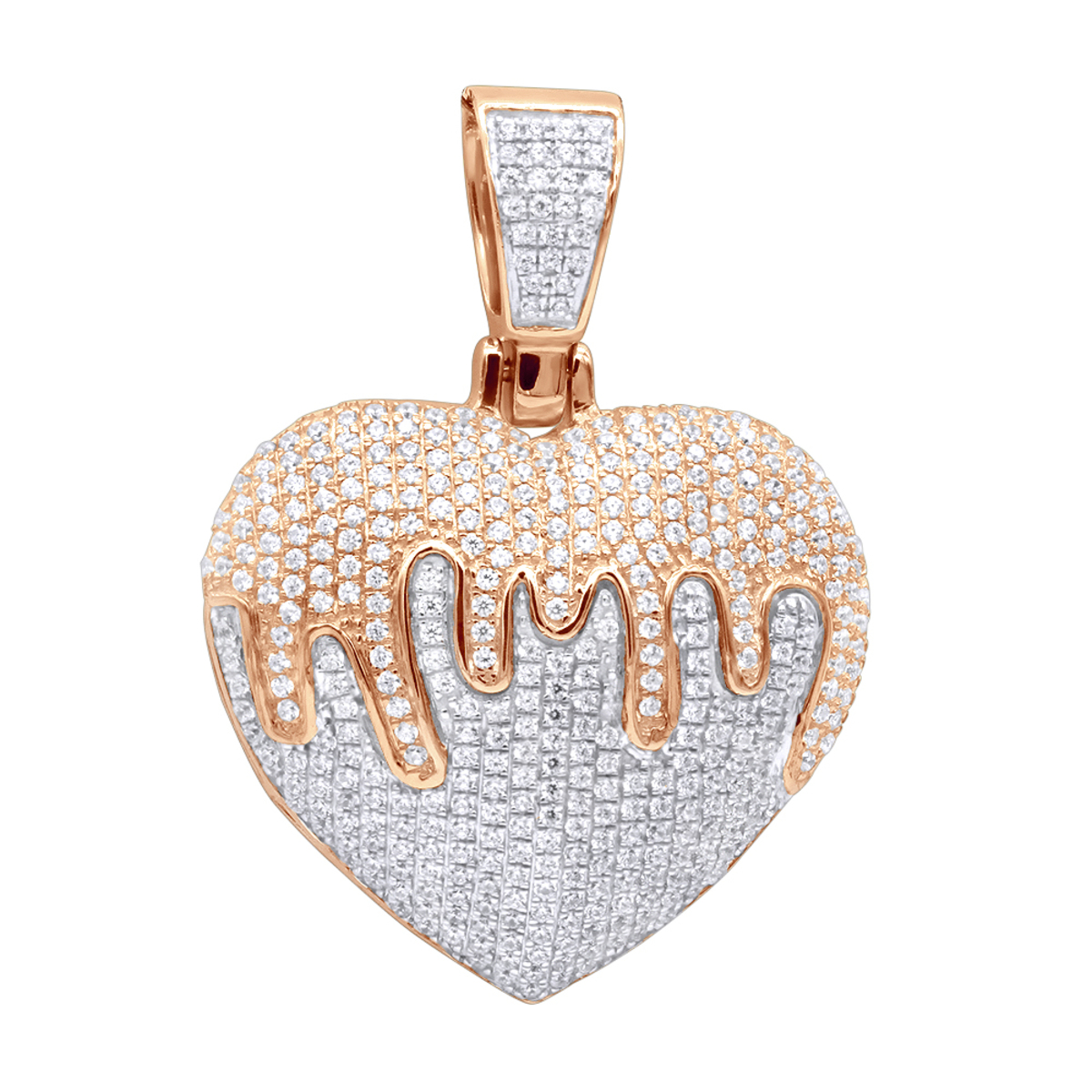 Iced Out Heart Necklace with heart pendant 16inch Icebox - Open Heart Necklace Pendant 14k main image 4