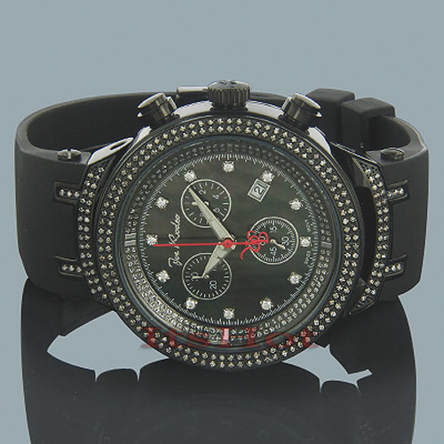 JoJino Joe Rodeo Diamond Chronograph Watch JL-07096 Genuine Hirsch Leather Strap Joe Rodeo Diamond 2.20ct JoJo Master Black Dial Watch 964629 main image 4