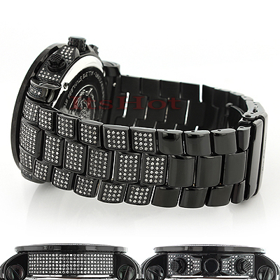 Joe Rodeo Junior Mens Diamond Watch 11.5ct Black 967544