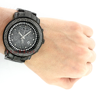 Joe Rodeo Junior Mens Diamond Watch 11.5ct Black 967544