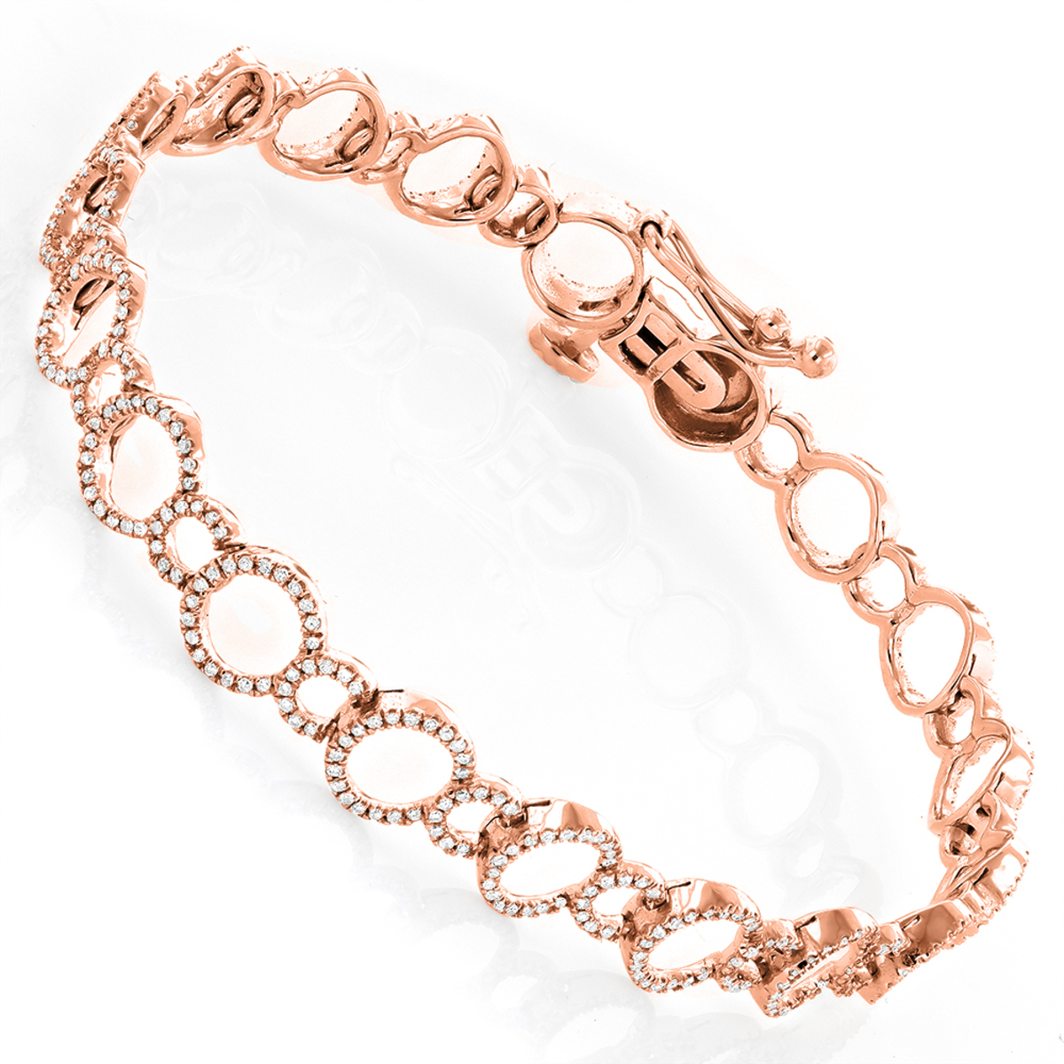 Ladies Diamond Circle Bracelet 0.9ct 14K Gold 406756