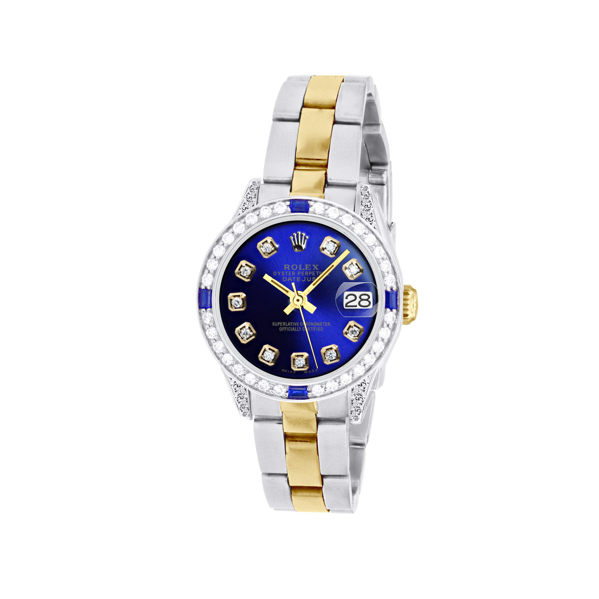 Unique Ladies Diamond Watch Rolex Datejust 26mm | Gold Bezel