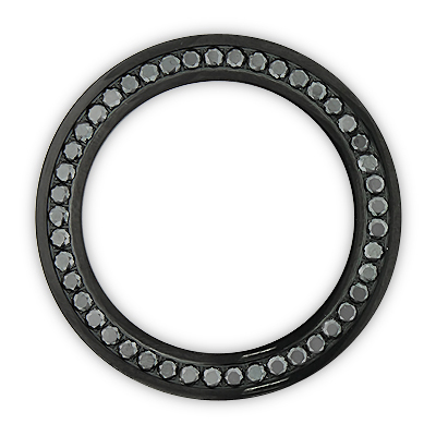 Large Black Diamond Watch Bezel for Joe Rodeo Junior 6.25ct