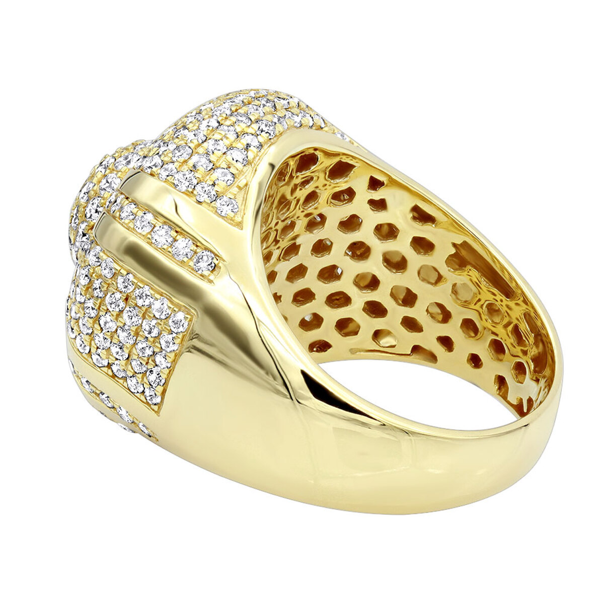 Luxurman Mens Statement Jewelry 4 Carat Diamond Ring for Men 14k Gold ...