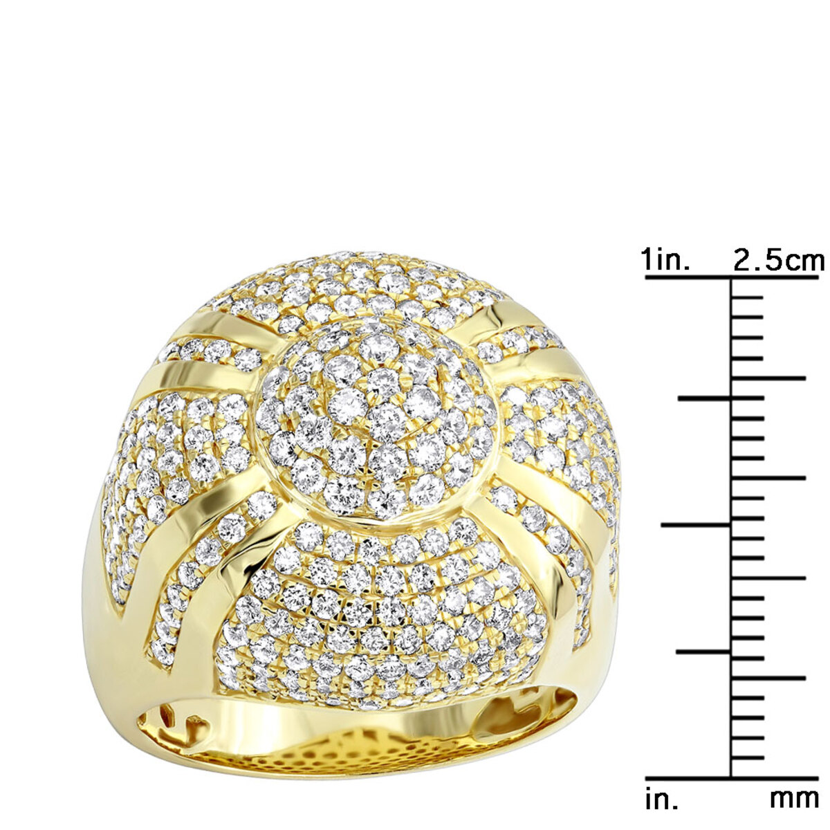 Luxurman Mens Statement Jewelry 4 Carat Diamond Ring for Men 14k Gold ...