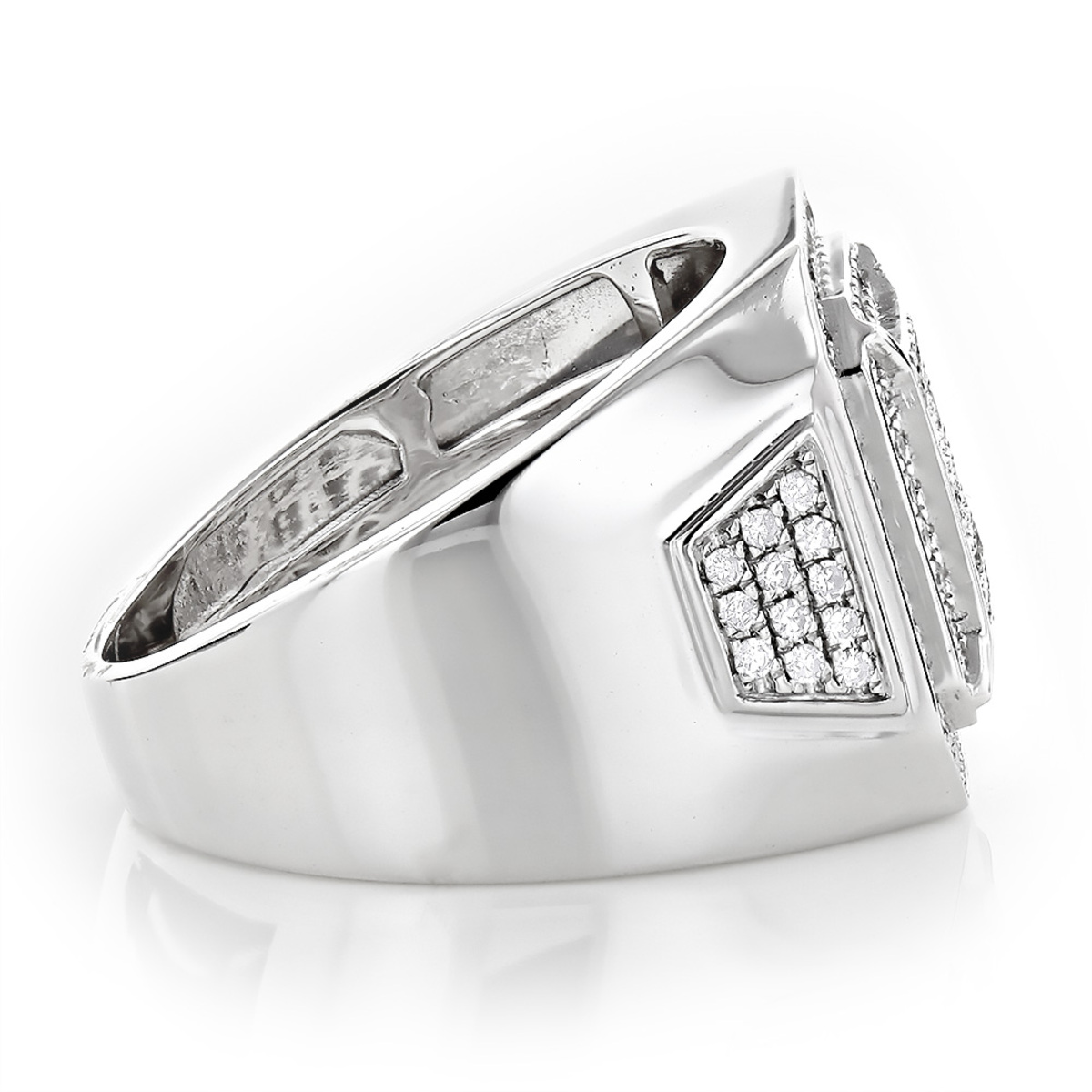 Mens Diamond Pinky Ring by Luxurman 1 Carat 14k Gold 406807