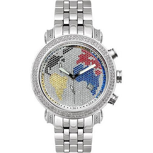 Diamond Watch for Men Joe Rodeo Tyler 49mm Mother of Pearl Map