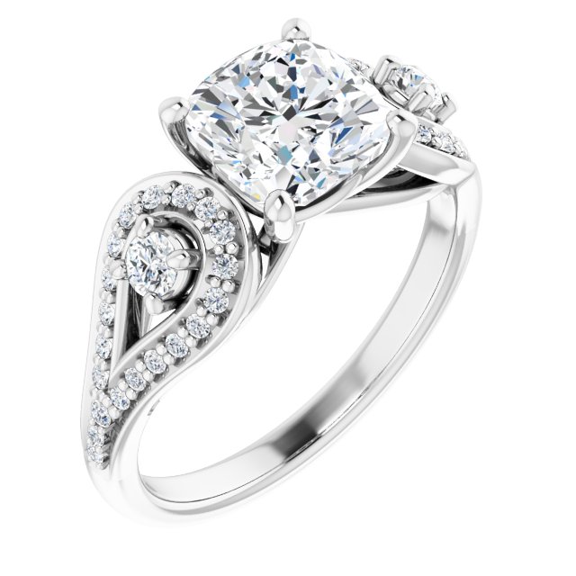 Item Code: ST222DLC, Warranty: 12 months, Metal: 14K Gold, Ring Style: Birthstone, Vintage, Bridal: Bridal, Engagement, Width: 5/16in (7.5mm), Carat Weight: 2 ct, Type of Gemstone: Diamond, Shape: Cushion, Round, Color: F, Clarity: VS1, Stone Setting Type: Prong, Pinpoint.