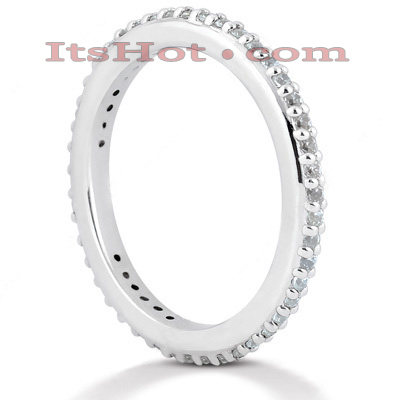 Item Code: 013000, Approx. Weight: 5 g, Warranty: 12 months, Ring Style: Birthstone, Metal: Platinum, Bridal: Bridal, Eternity, Width: 1/8in (3.2mm), Carat Weight: 0.46 ct, Type of Gemstone: Diamond, Color: G, Clarity: VS, Stone Setting Type: Prong.