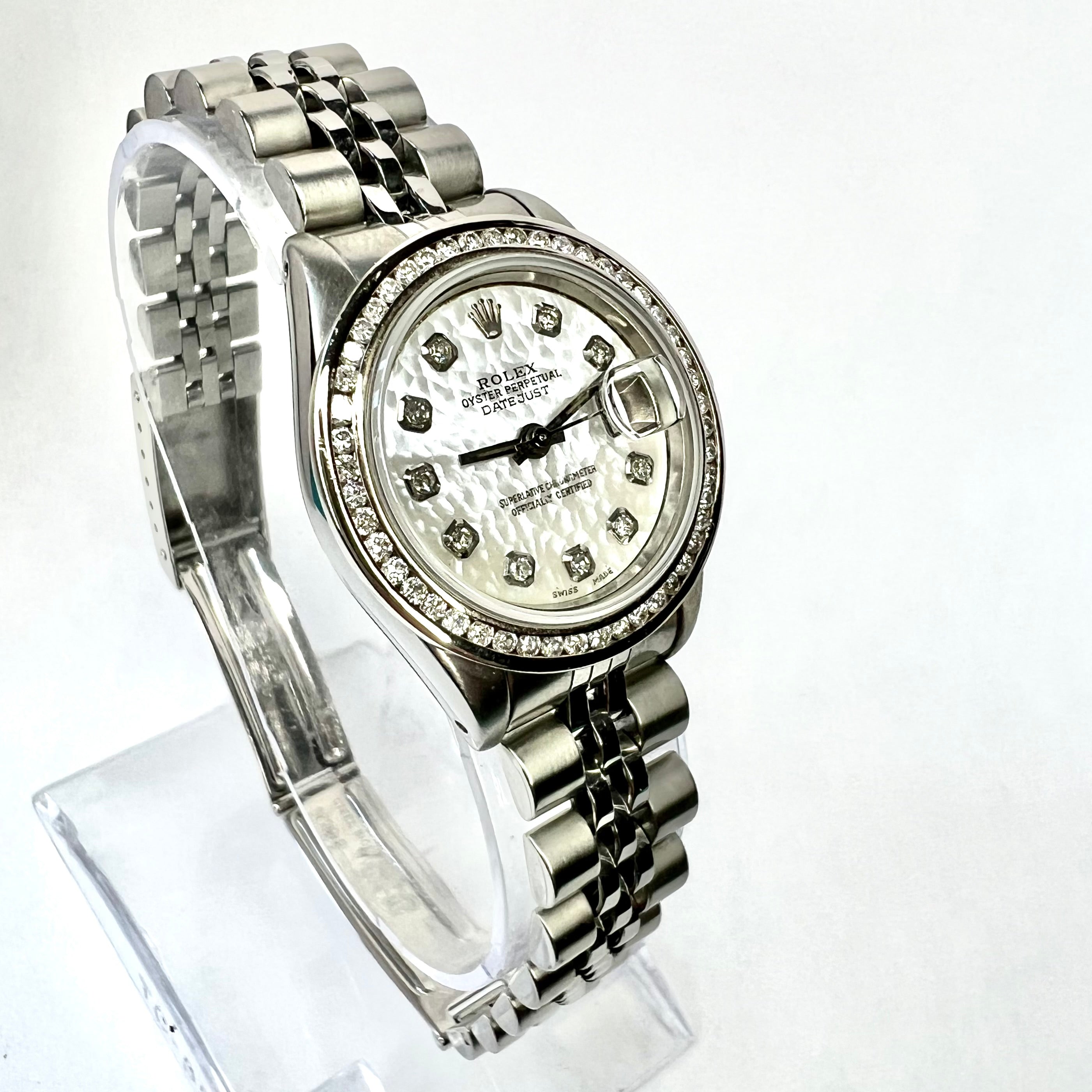 AUTHENTIC 24mm Rolex Oyster Perpetual Diamonds Mother of Pearl Jubilee Watch Rolex Datejust 36mm 116244-0018 Pink Mother-of-Pearl Dial  main image 3