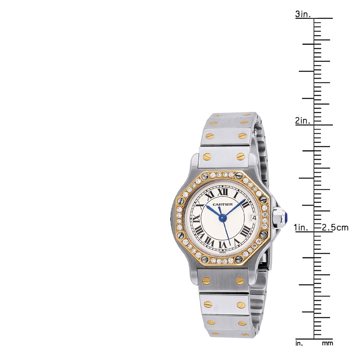 Cartier Santos Octagon 18K Gold and Stainless Steel Diamond