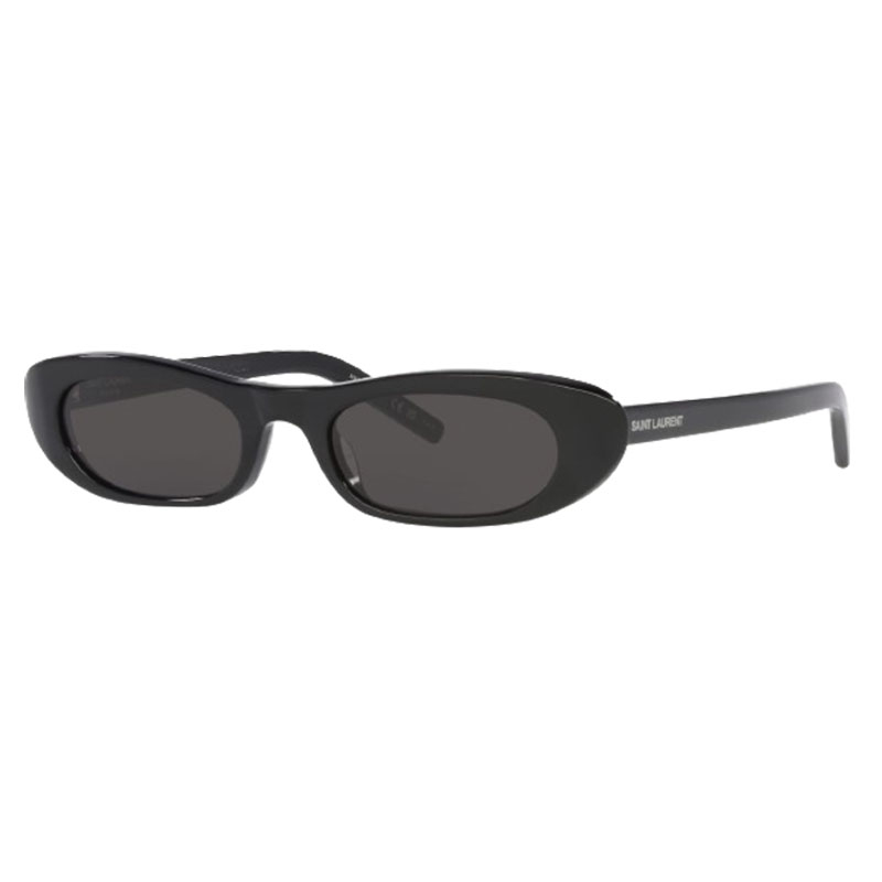 Saint Laurent SL557 SHADE 001 Sunglasses Black Oval Frame, Black Lenses Saint Laurent SL 557 Shade 001 Black Sunglasses - eye-oo.com main image 3