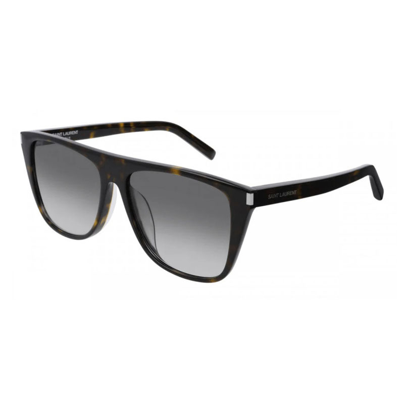 Saint Laurent SL1F 003 Square Sunglasses - Dark Havana/Grey Gradient Saint Laurent Unisex Square/Rectangle Havana Havana Grey  main image 4