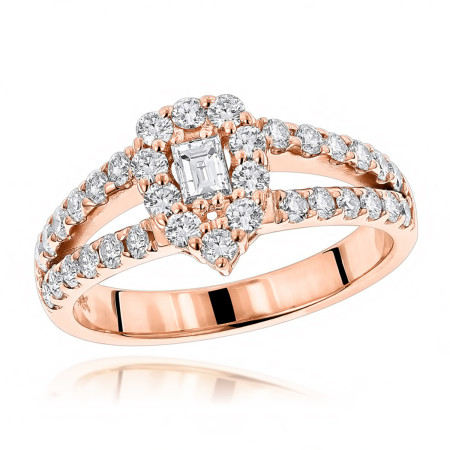 14K Gold Designer Diamond Heart Ring 1.12ct 101108