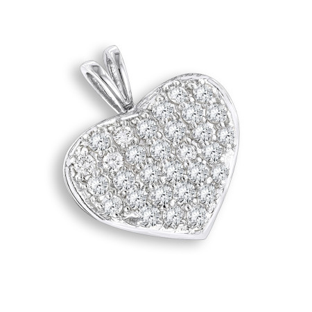 14K Gold 1 Carat Diamond Heart Pendant by Luxurman 003477