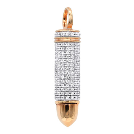 Genuine Diamond Bullet Pendant in Real 10K gold 0.75CT by Luxurman 407052