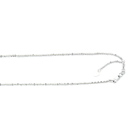 LUXURMAN Solid 10k Gold Sparkle Chain For Women Adjustable 1.5mm GF1D5SLA