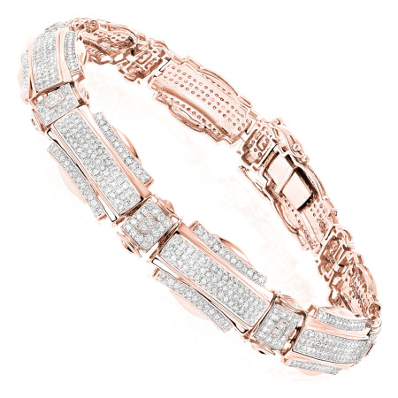Men's Diamond Bracelet 10K Gold 3ct Pave Diamonds 501182