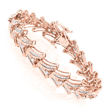 Women's 14K Gold Baguette Diamond Bracelet 4.95ct 405273