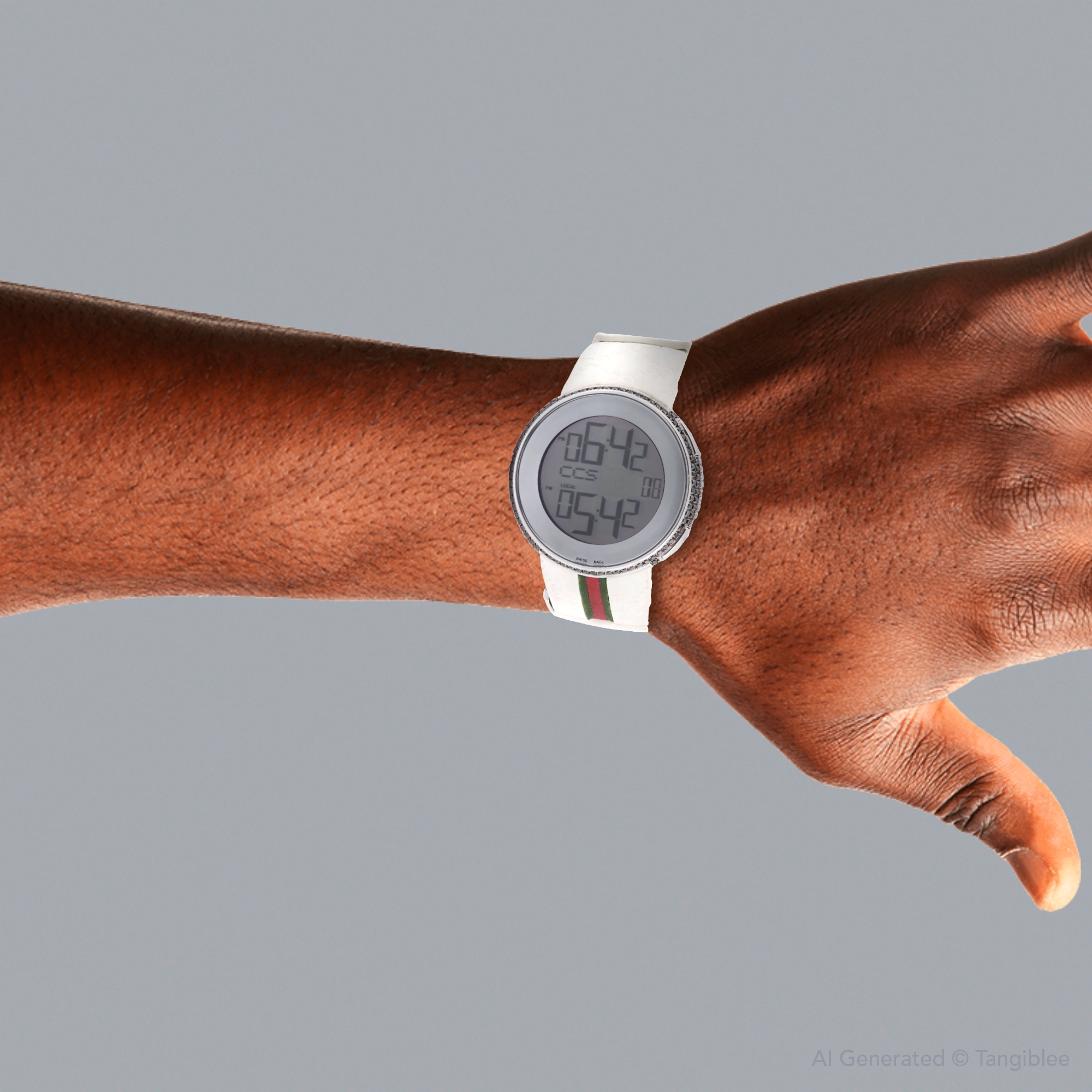 Gucci Digital White 5.5 Ct Watch Diamond Gucci I-Gucci Watch Digital Grammy Edition YA114216  main image 3
