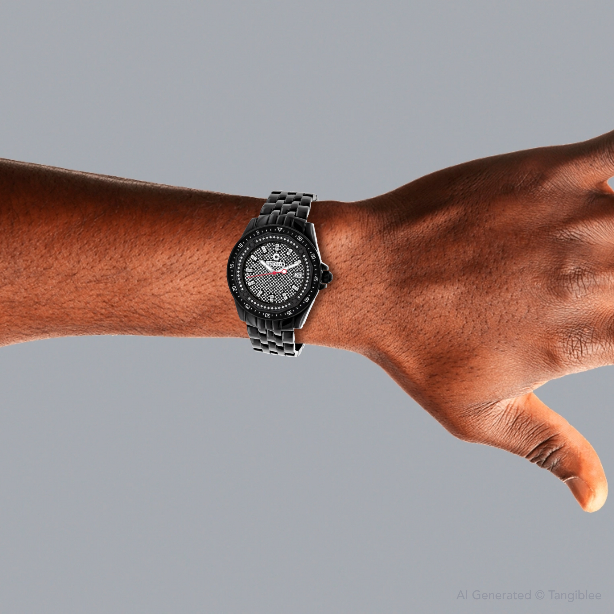 Black Centorum Diamond Watch For Men 967294