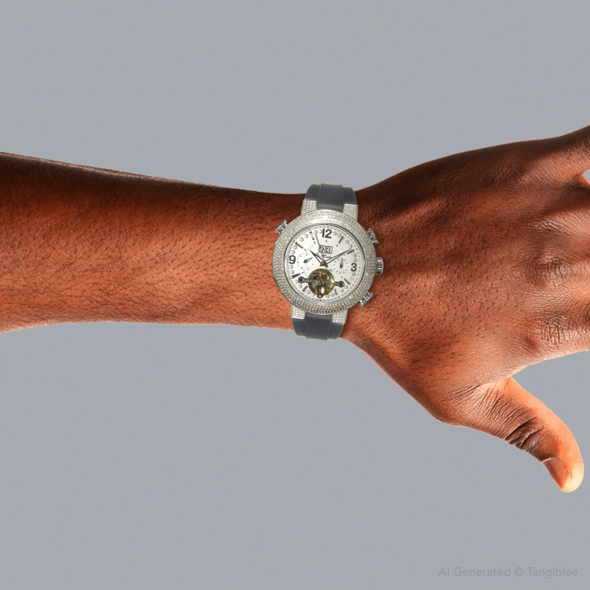 Joe Rodeo Soho Diamond Watch for Men 45mm Diamond Bezel Arabic