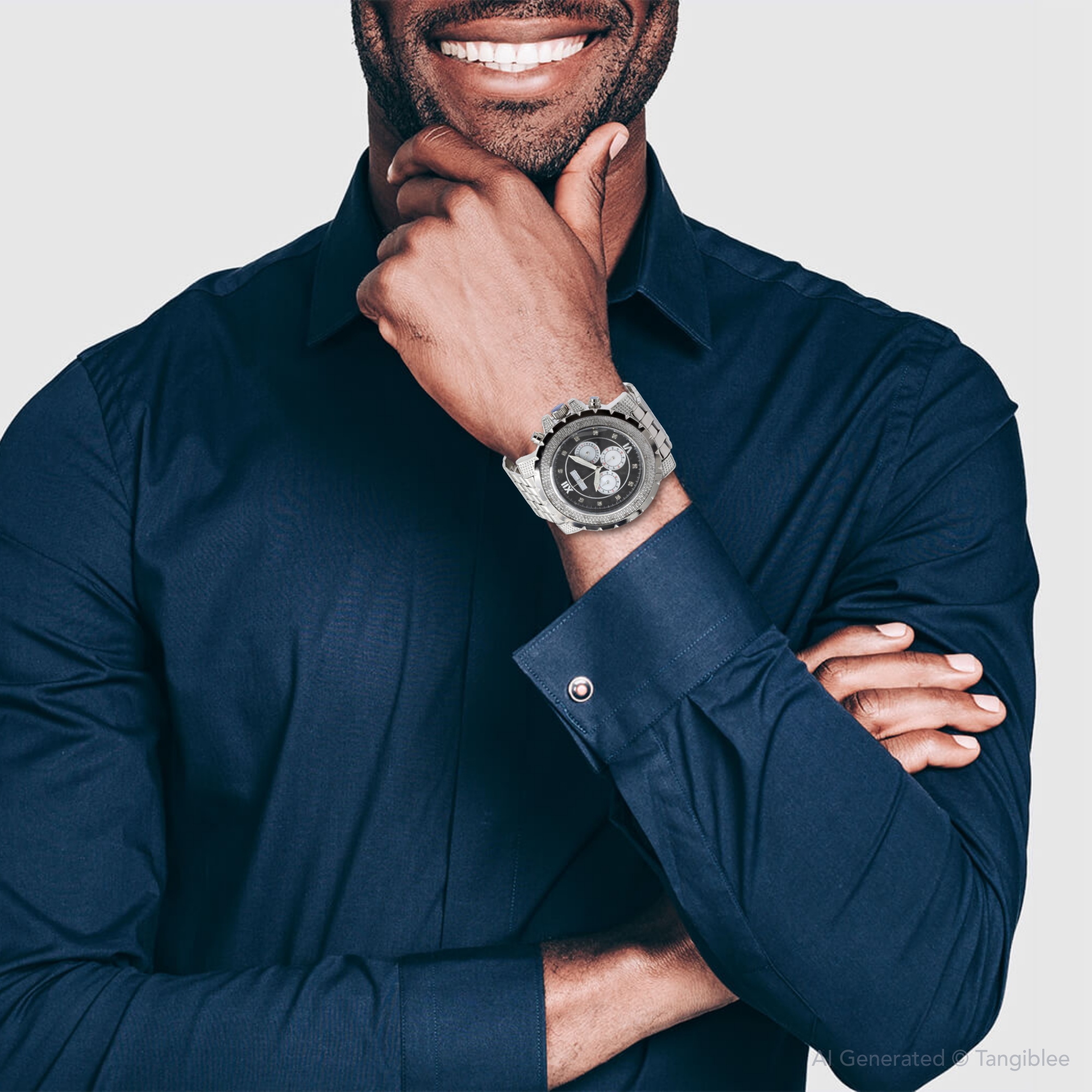 Oversized JoJino Mens Diamond Watch 0.25ct Roman Numerals