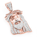 Diamond Jesus Head Pendant 0.75ct 10K Gold Mini Jesus Face Charm