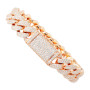 Men's 10K and 14K Iced Out Lab Grown Diamond Cuban Link Rose Gold Bracelet (front view) img