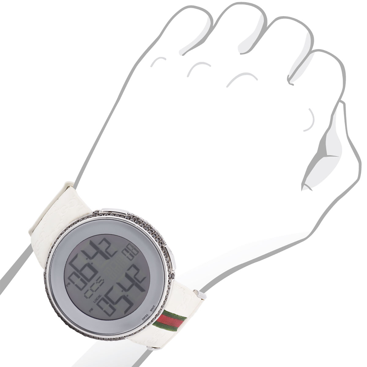 Unique White & Black Diamond Gucci Watch For Men 5.25 Carats 