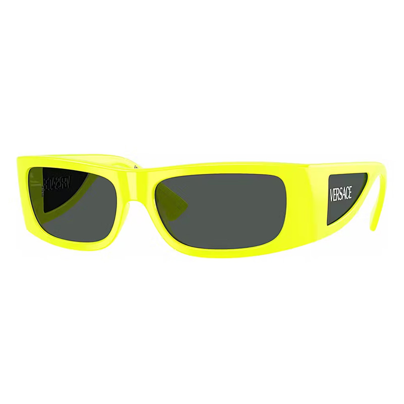 Versace Men's Designer Rectangle Yellow Fluo RX-Sunglasses